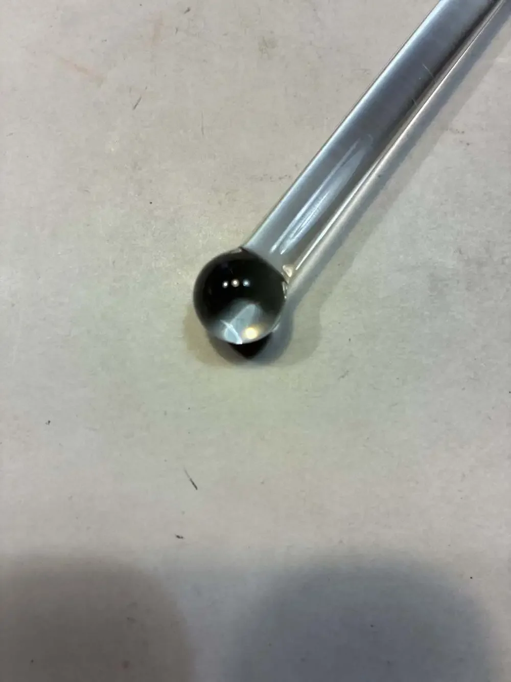 Set of 6 VTG Clear Glass Stirring Rod with Bulb End